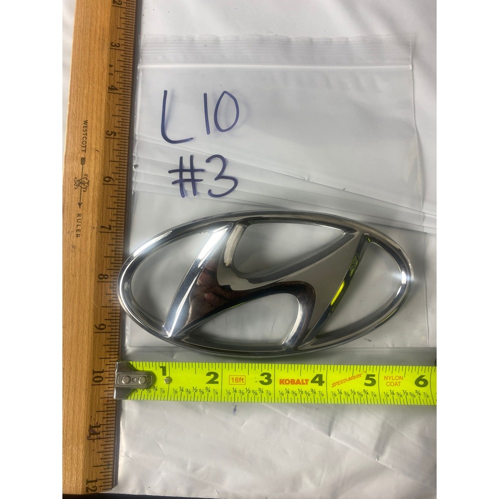 Hyundai Chrome Silver Oval H Logo Front Rear Trunk Grille Emblem Badge L10 #3
